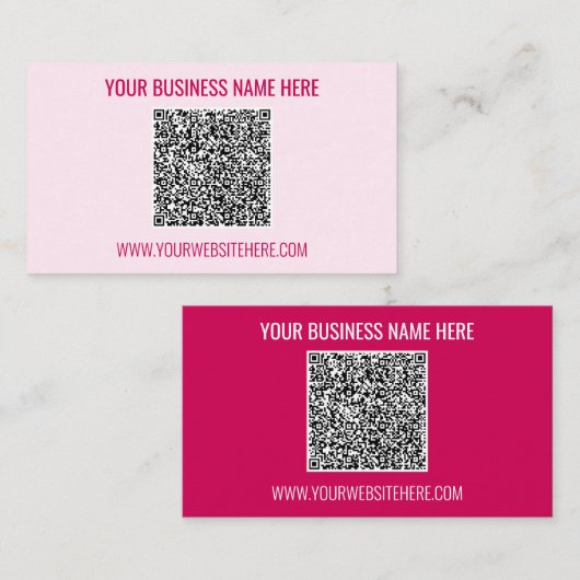 QR Code Visitekaartje Aangepaste tekst en uw kleur (Voorkant / Achterkant)
