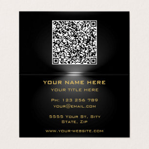 QR Code Visitekaartje Black Gold - onder Spotlight