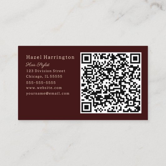 QR Code Visitekaartje Bloemen Hand getrokken Burga (Achterkant)