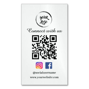 QR Code Visitekaartje Magnet Social Media Magnetisch Visitekaartje