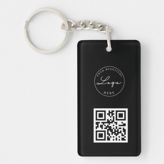 QR Code Visitekaartje Uw Logo Aangepaste Sleutelha Sleutelhanger (Voorkant)