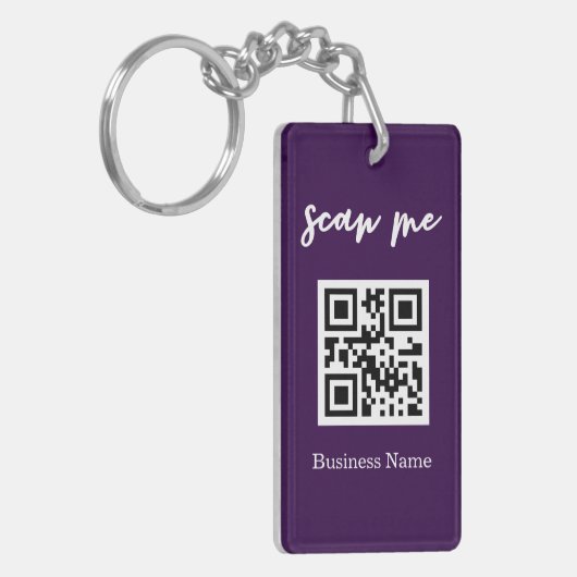 QR Code Visitekaartje Uw Logo Aangepaste Sleutelha Sleutelhanger (Voorkant Links)