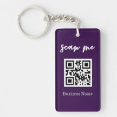 QR Code Visitekaartje Uw Logo Aangepaste Sleutelha Sleutelhanger (Voorkant)