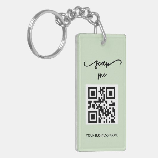 QR Code Visitekaartje Uw Logo Aangepaste Sleutelha Sleutelhanger (Voorkant Links)
