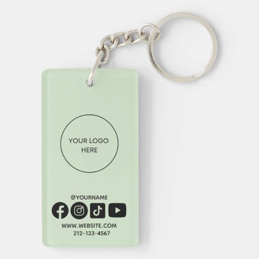 QR Code Visitekaartje Uw Logo Aangepaste Sleutelha Sleutelhanger (achterkant)