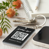 QR Code Visitekaartje Uw Logo Aangepaste Sleutelha Sleutelhanger (Voorkant Rechts)