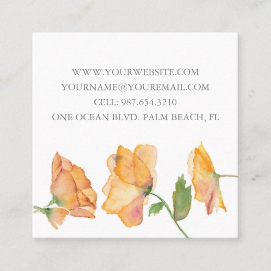 QR Code Visitekaartje – Waterverf Bloemen (Voorkant)