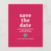 QR-code VIVA Magenta budget bruiloft behalve datum Flyer (Voorkant)