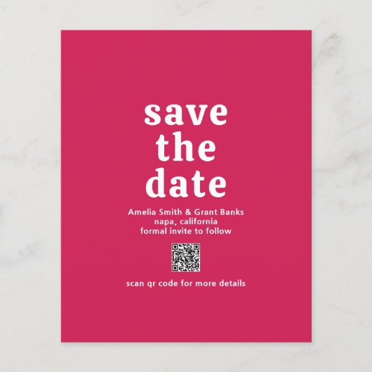 QR Code Viva Magenta Budget Huwelijk Opsparen De D Flyer (Voorkant)