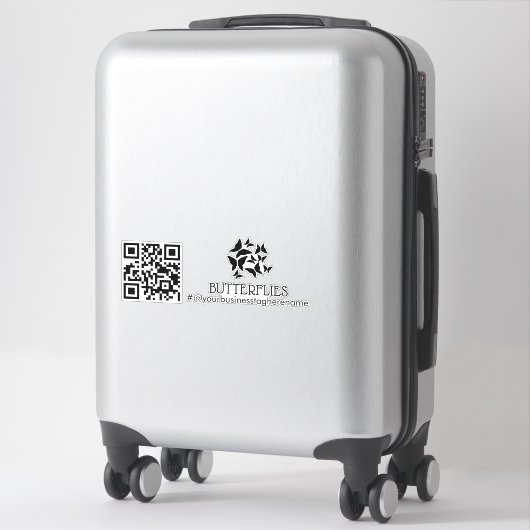 QR Code Vlinders Bedrijfsnaam Auto Decal Sticker (Koffer)