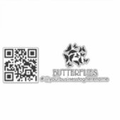 QR Code Vlinders Bedrijfsnaam Auto Decal Sticker (Voorkant)