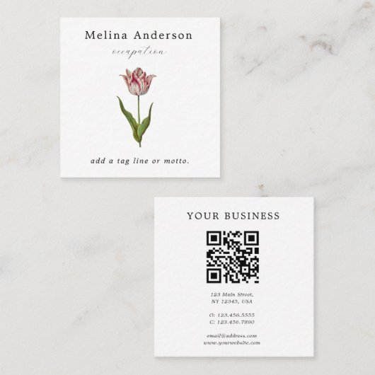 QR-code Vloervierkant Visitekaartje (Voorkant / Achterkant)