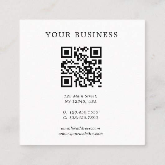 QR-code Vloervierkant Visitekaartje (Achterkant)