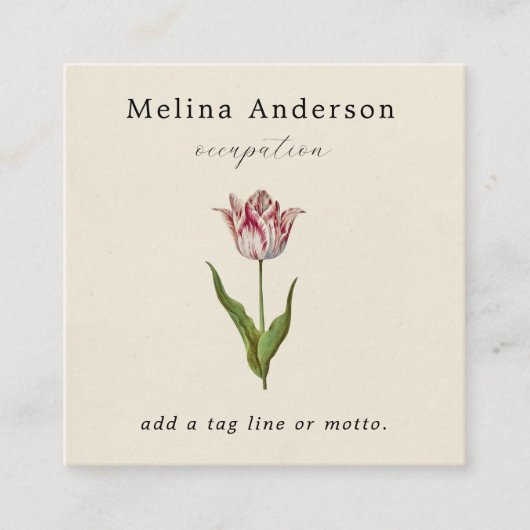 QR-code  Vloervierkant Visitekaartje (Voorkant)