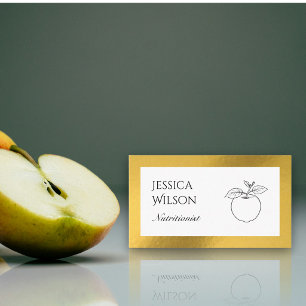 QR-code voedingsdeskundige fruit goud folie visite Visitekaartje