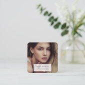 QR-code Voeg uw foto eenvoudig toe Vierkante Visitekaartje (Staand voorkant)