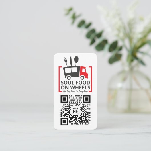 QR-code - Voeg uw Logo en code toe! - Contactkaartje (Staand voorkant)