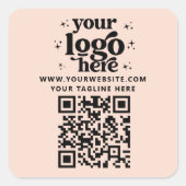 QR-code Voeg uw Logo-promotiebedrijf toe Vierkante Sticker (Voorkant)