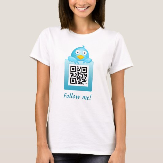 QR-code Volg me T-Shirt-Sjabloon T-shirt (Voorkant)