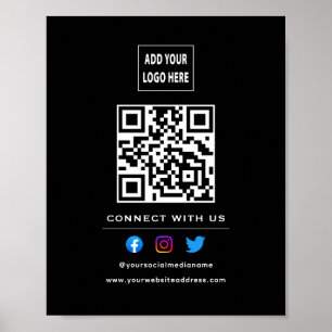 QR-code Volg Scan om contact met ons te maken Zwar Poster