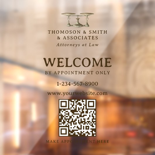 QR-code voor afspraak met advocaat jurist Raamsticker (Vel 2)