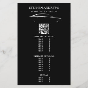 QR-code voor autode tailing reiniging auto reparat Flyer