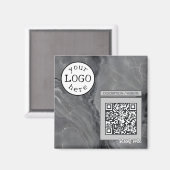QR Code voor Bedrijf/Gebeurtenis Elegant Grijs Mar Magneet (Voorkant / Achterkant)