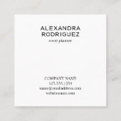  QR-code voor bedrijven (Long Name Minimal) Vierkante Visitekaartje (Achterkant)