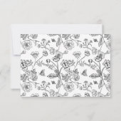 QR-code voor Black Chinoiserie Wedding RSVP Kaartje (Achterkant)