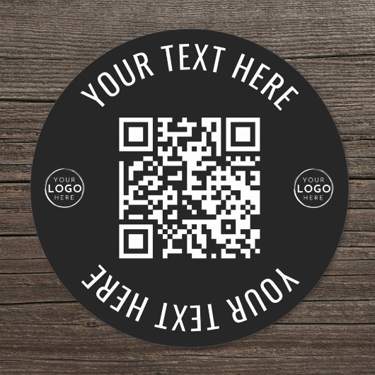 QR-code voor Business Logo Scan Ronde Sticker