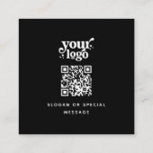 QR Code Voor en Achtermonogram Logo Professioneel Vierkante Visitekaartje (Achterkant)