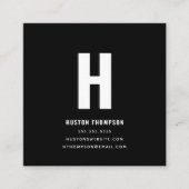 QR Code Voor en Achtermonogram Logo Professioneel Vierkante Visitekaartje (Voorkant)