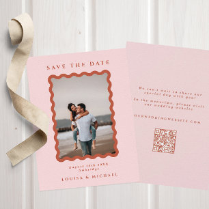 QR-code voor foto's en Blush & Terracotta Weddensc Save The Date