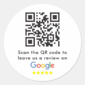QR-code voor Google-Reviewen Ronde Sticker (Voorkant)