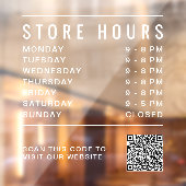 QR-code voor openingstijden winkel Raamsticker (Vel 2)
