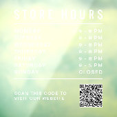 QR-code voor openingstijden winkel Raamsticker (Vel 3)
