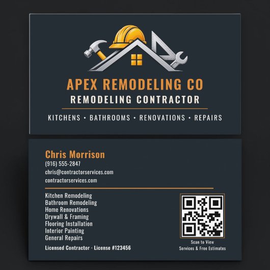 QR-code voor renovatieconstructie Visitekaartje
