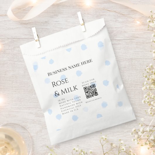 QR-code voor rozenmelk ambachtelijke zeepbusiness Bedankzakje (Geknipt)