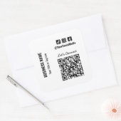 QR-code voor sociale media Vierkante Sticker (Envelop)