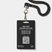 QR-code voor toegangsbadge conferentiepersoneel op Badge (Achterkant met lanyard)