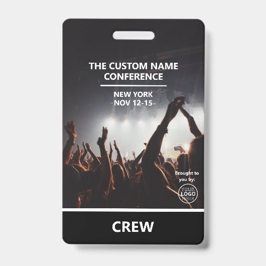 QR-code voor toegangsbadge conferentiepersoneel op Badge (Voorzijde)