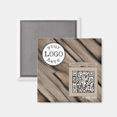 QR-code voor zakelijk rustiek hout Magneet (Voorkant / Achterkant)