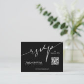 QR-code voor zwarte en witte bruiloft Informatiekaartje (Staand voorkant)