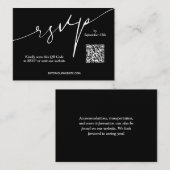 QR-code voor zwarte en witte bruiloft Informatiekaartje (Voorkant / Achterkant)