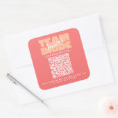 QR Code vrijgezellenfeest Drink Kopen Team Bruid P Vierkante Sticker (Envelop)