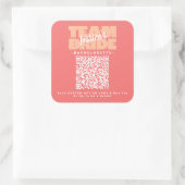 QR Code vrijgezellenfeest Drink Kopen Team Bruid P Vierkante Sticker (Tas)