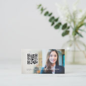 QR-code | Vrouw voor bedrijven Visitekaartje (Staand voorkant)