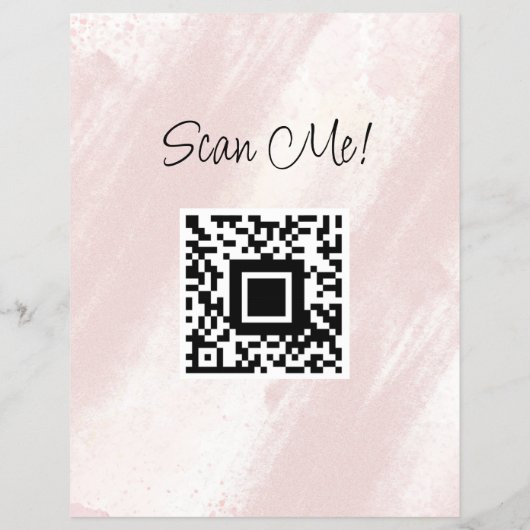 QR-code | Vrouwelijke Abstracte Blush Pink Beauty Flyer (Achterkant)