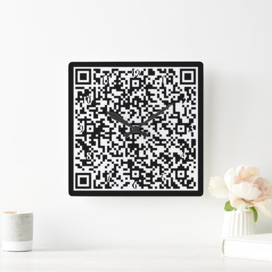 QR code wandklok gepersonaliseerd uw eigen ontwerp Vierkante Klok (Huis)