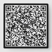 QR code wandklok gepersonaliseerd uw eigen ontwerp Vierkante Klok (Voorkant)